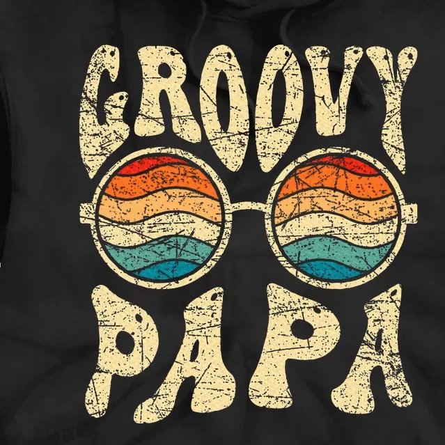 Groovy Papa 70s Aesthetic Nostalgia 1970S Retro Groovy Dad Tie Dye Hoodie