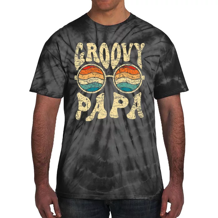 Groovy Papa 70s Aesthetic Nostalgia 1970S Retro Groovy Dad Tie-Dye T-Shirt