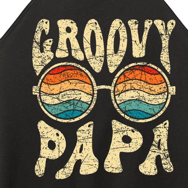 Groovy Papa 70s Aesthetic Nostalgia 1970S Retro Groovy Dad Women’s Perfect Tri Rocker Tank