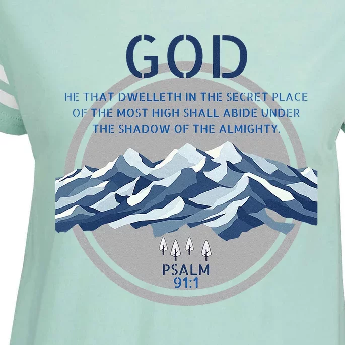 God Psalm 91 Gospel Biblical Enza Ladies Jersey Football T-Shirt