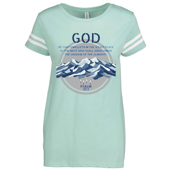 God Psalm 91 Gospel Biblical Enza Ladies Jersey Football T-Shirt