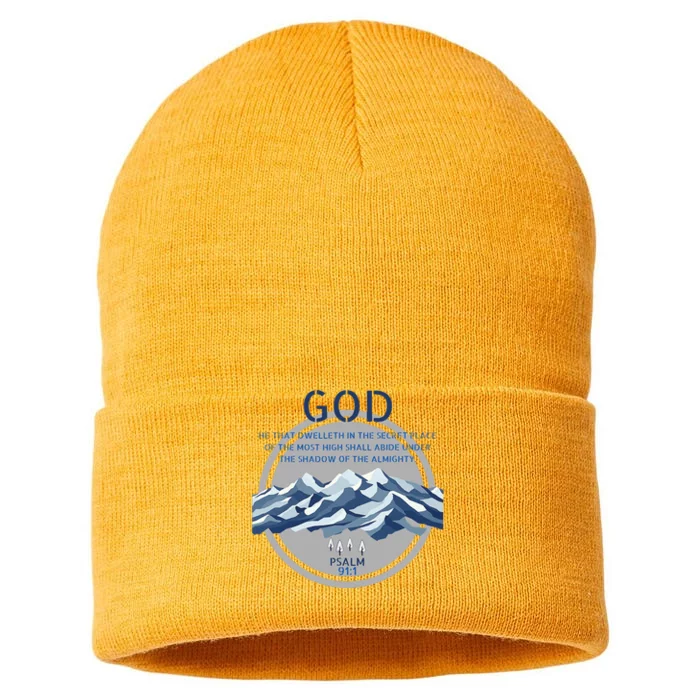 God Psalm 91 Gospel Biblical Sustainable Knit Beanie