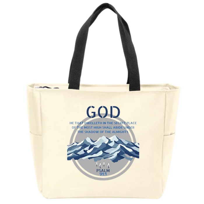 God Psalm 91 Gospel Biblical Zip Tote Bag