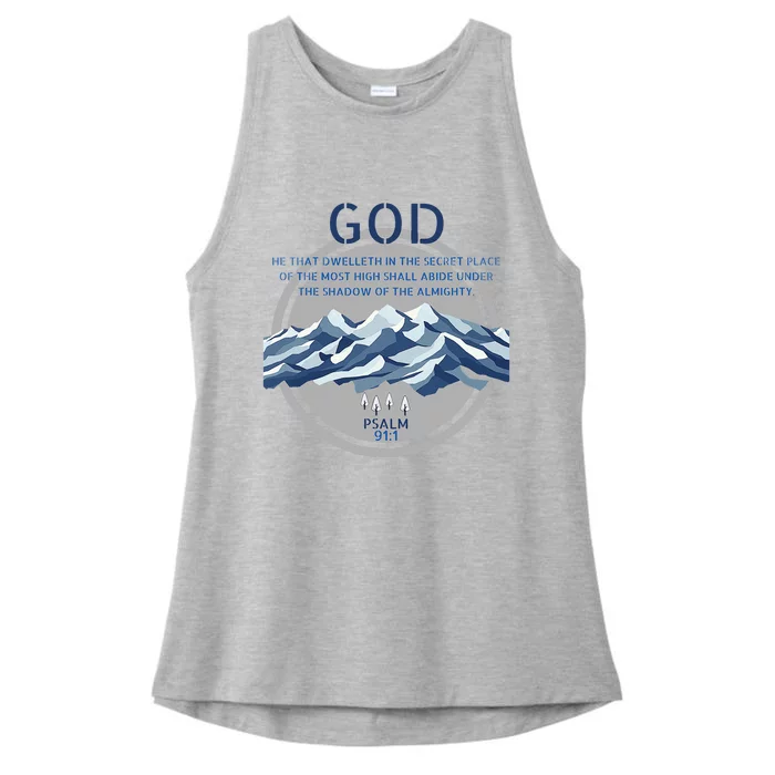 God Psalm 91 Gospel Biblical Ladies Tri-Blend Wicking Tank