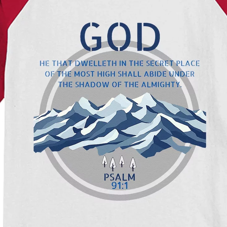 God Psalm 91 Gospel Biblical Kids Colorblock Raglan Jersey