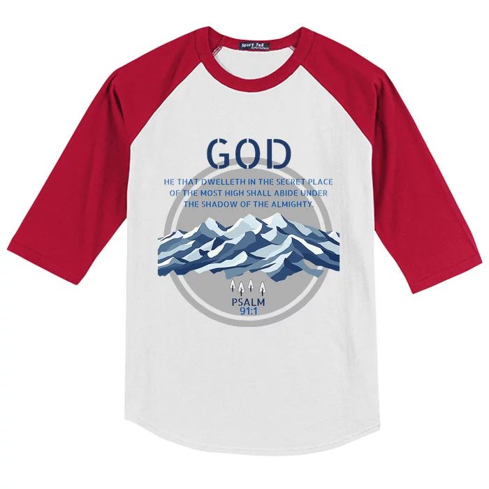 God Psalm 91 Gospel Biblical Kids Colorblock Raglan Jersey