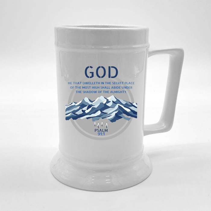 God Psalm 91 Gospel Biblical Front & Back Beer Stein