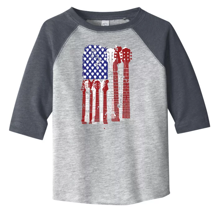 Guitar Plectrum American Flag Band Gift Toddler Fine Jersey T-Shirt