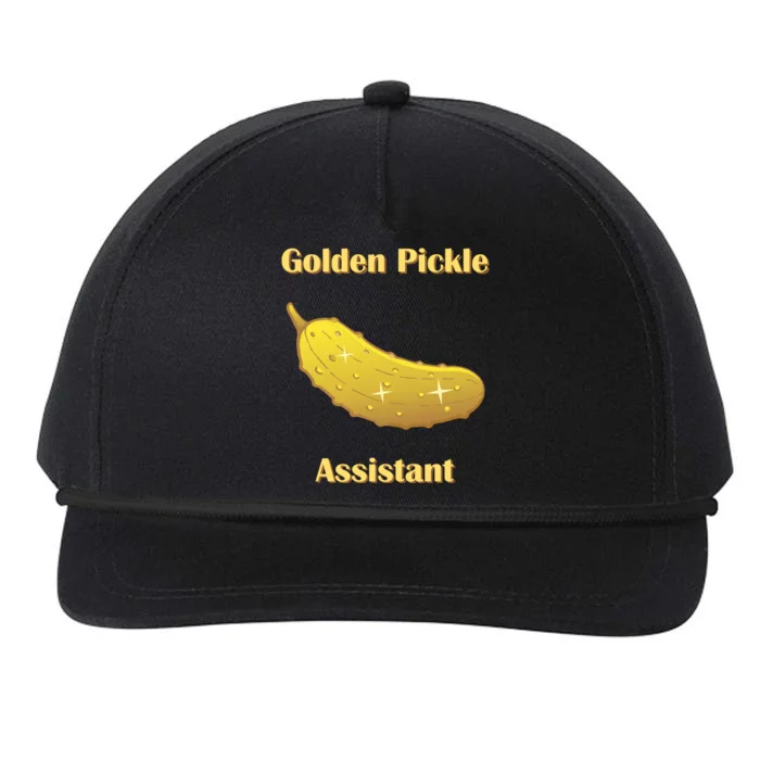 Golden Pickle Assistant | Golden Pickle | Fun Pickleball | Pickleball Award Snapback Five-Panel Rope Hat