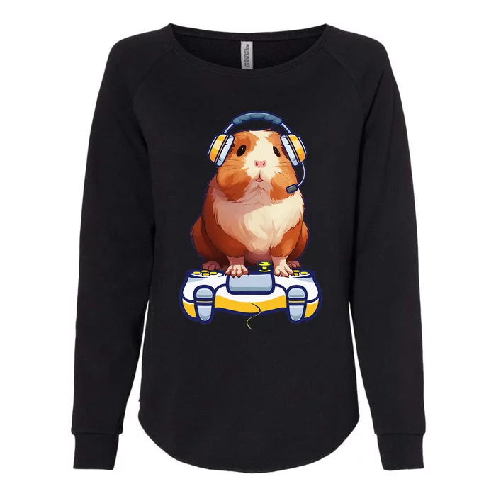 Guinea Pig And Video Gamer Lover Womens California Wash Sweatshirt