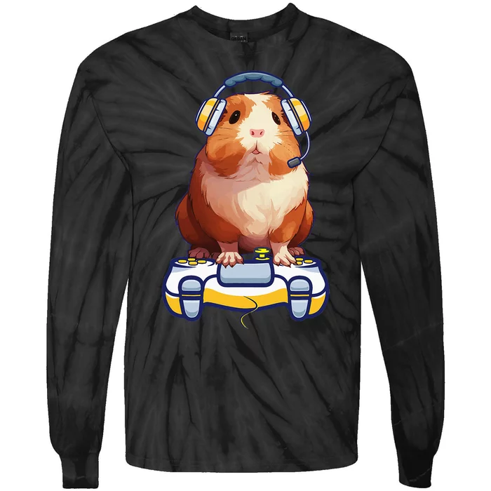 Guinea Pig And Video Gamer Lover Tie-Dye Long Sleeve Shirt