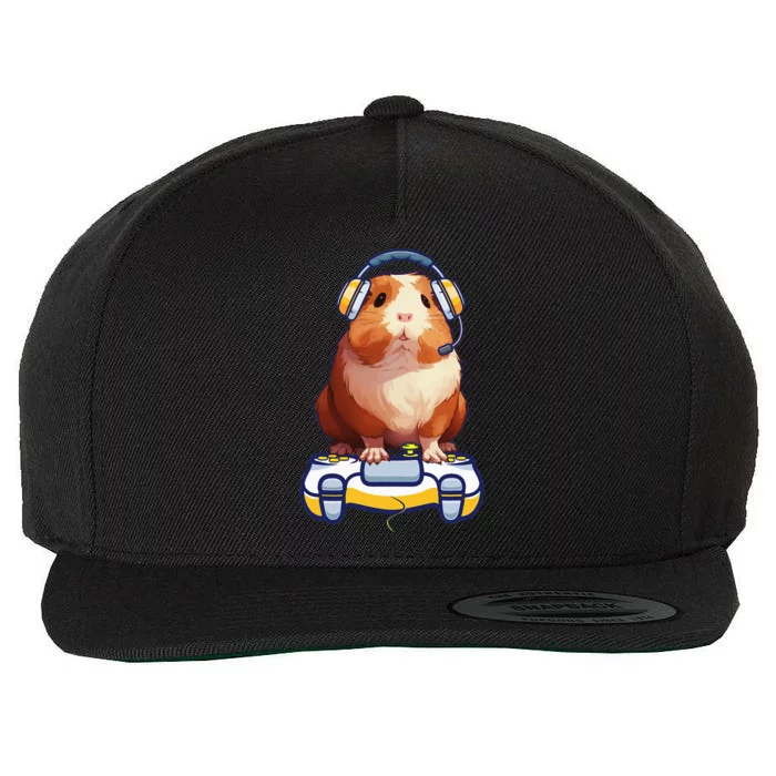 Guinea Pig And Video Gamer Lover Wool Snapback Cap