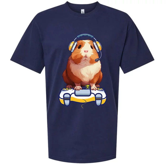 Guinea Pig And Video Gamer Lover Sueded Cloud Jersey T-Shirt