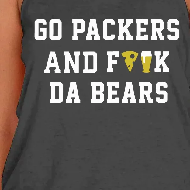 Go Packers And Fuck Bears Women's Knotted Racerback Tank