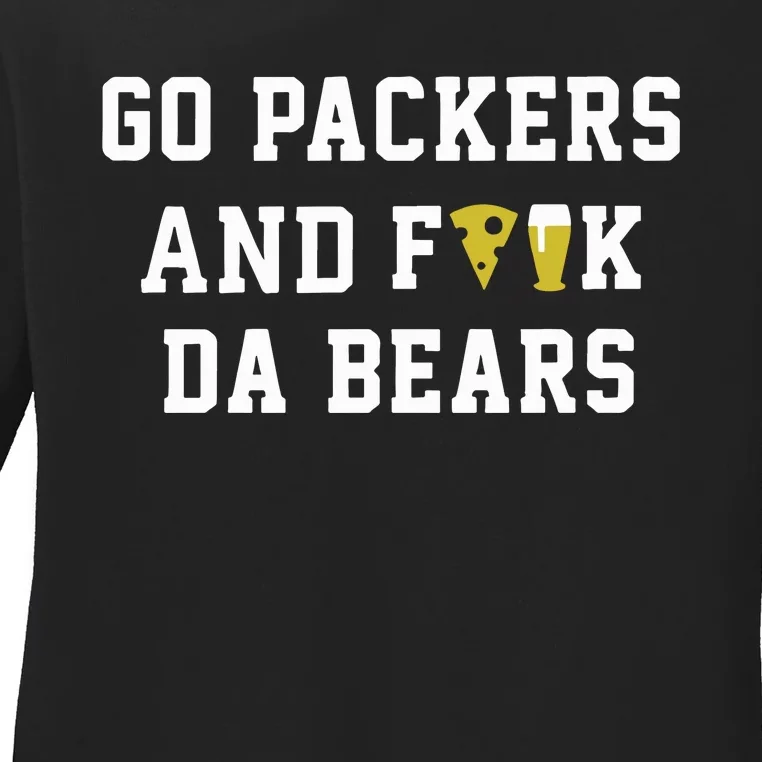 Go Packers And Fuck Bears Ladies Long Sleeve Shirt