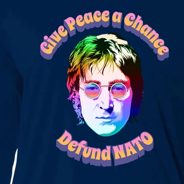 Give Peace A Chance Retro Peace Defund NATO Cooling Performance Long Sleeve Crew