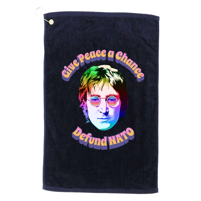 Give Peace A Chance Retro Peace Defund NATO Platinum Collection Golf Towel