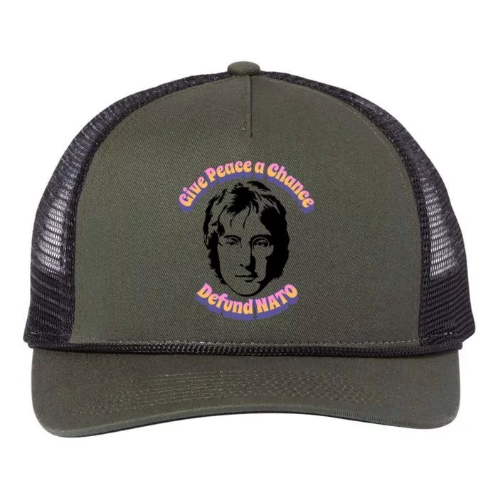 Give Peace A Chance Retro Peace Defund NATO Retro Rope Trucker Hat Cap