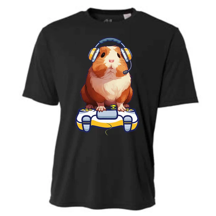 Guinea Pig And Video Gamer Lover Fluffy Cooling Performance Crew T-Shirt