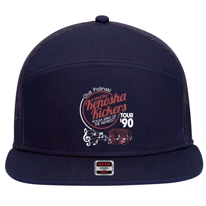 Gus Polinski And The Kenosha Kickers Polka King Of The Midwest 1990 Tour 7 Panel Mesh Trucker Snapback Hat