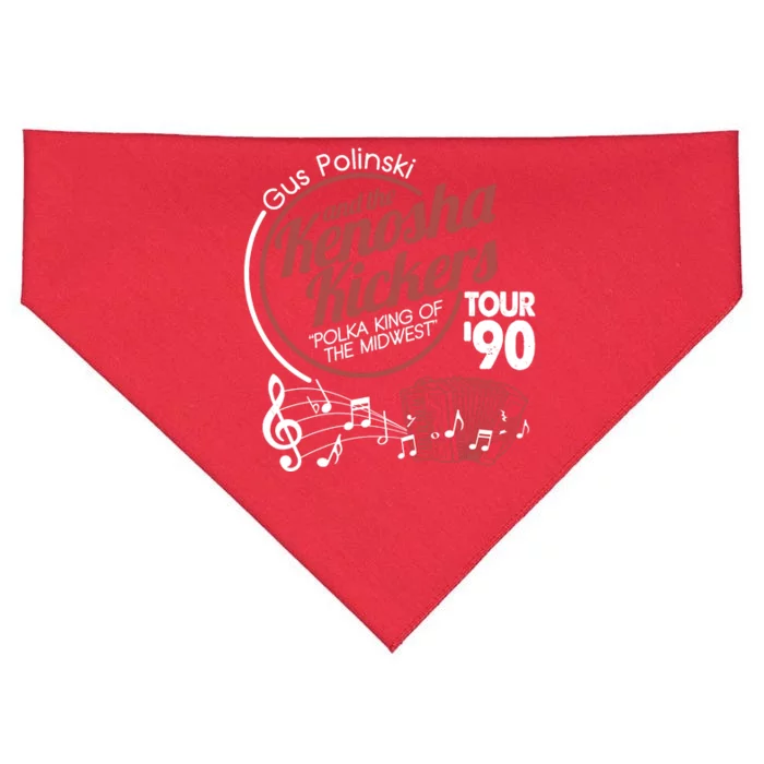 Gus Polinski And The Kenosha Kickers Polka King Of The Midwest 1990 Tour USA-Made Doggie Bandana