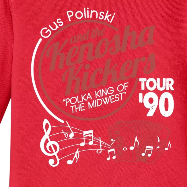 Gus Polinski And The Kenosha Kickers Polka King Of The Midwest 1990 Tour Baby Long Sleeve Bodysuit