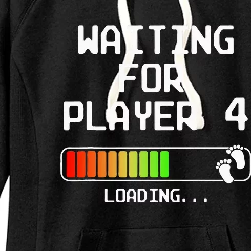 Gamer Pregnancy Announcement 2nd Baby Expectant Dad Player 4 Women's Fleece Hoodie