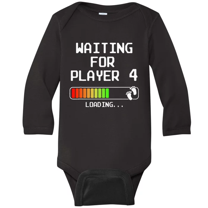 Gamer Pregnancy Announcement 2nd Baby Expectant Dad Player 4 Baby Long Sleeve Bodysuit