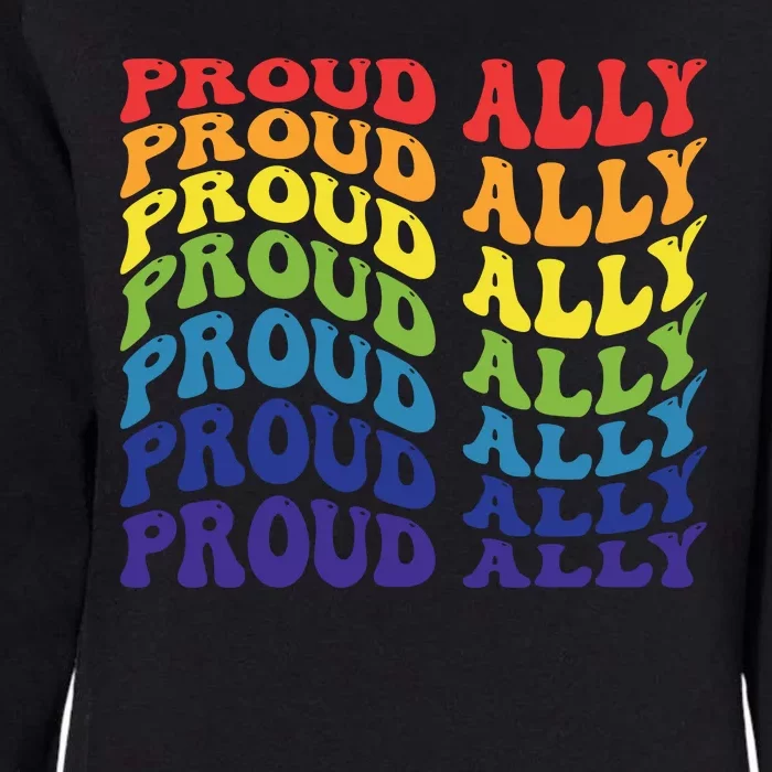 Groovy Proud Ally Lgbt Support Womens California Wash Sweatshirt