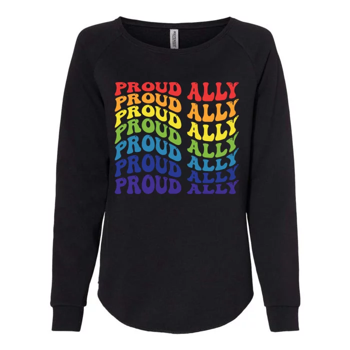 Groovy Proud Ally Lgbt Support Womens California Wash Sweatshirt