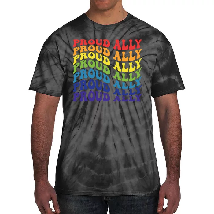 Groovy Proud Ally Lgbt Support Tie-Dye T-Shirt