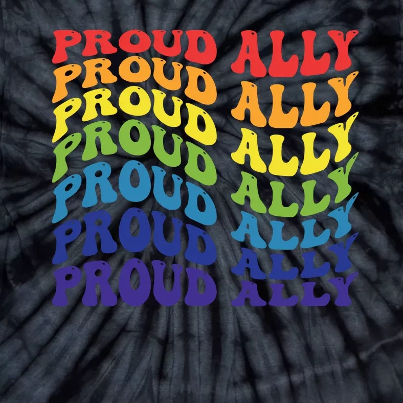 Groovy Proud Ally Lgbt Support Tie-Dye T-Shirt