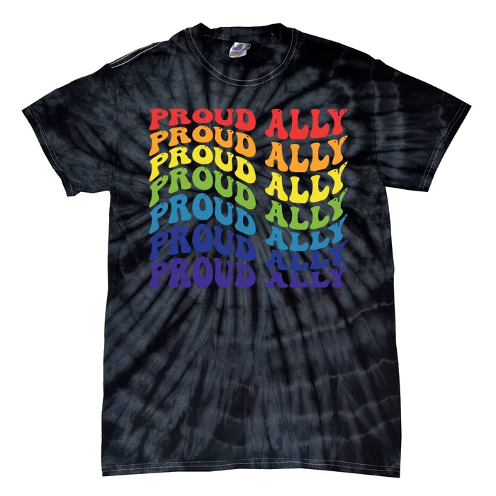 Groovy Proud Ally Lgbt Support Tie-Dye T-Shirt