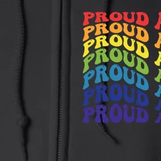 Groovy Proud Ally Lgbt Support Full Zip Hoodie