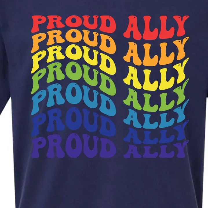 Groovy Proud Ally Lgbt Support Sueded Cloud Jersey T-Shirt