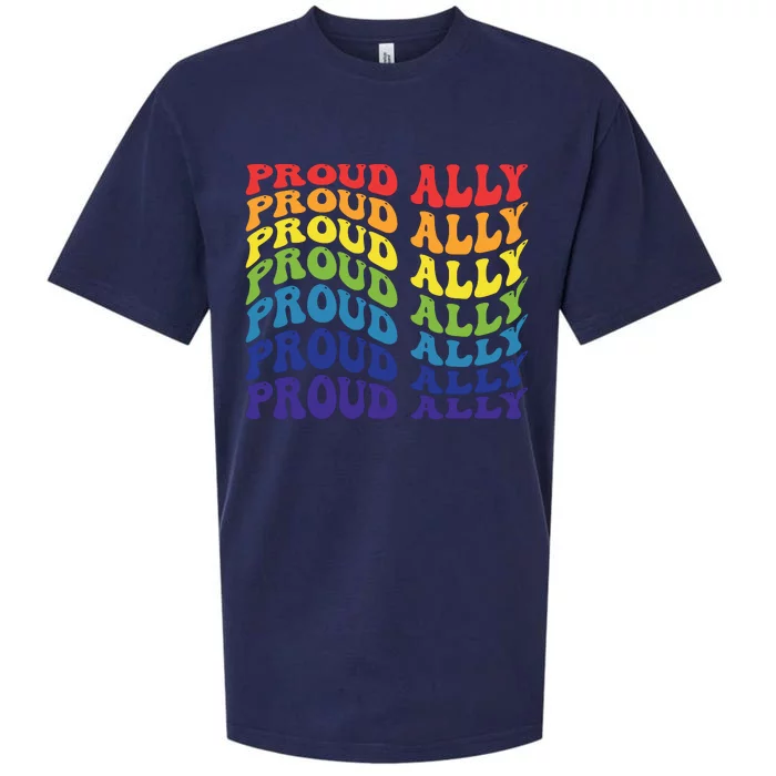 Groovy Proud Ally Lgbt Support Sueded Cloud Jersey T-Shirt