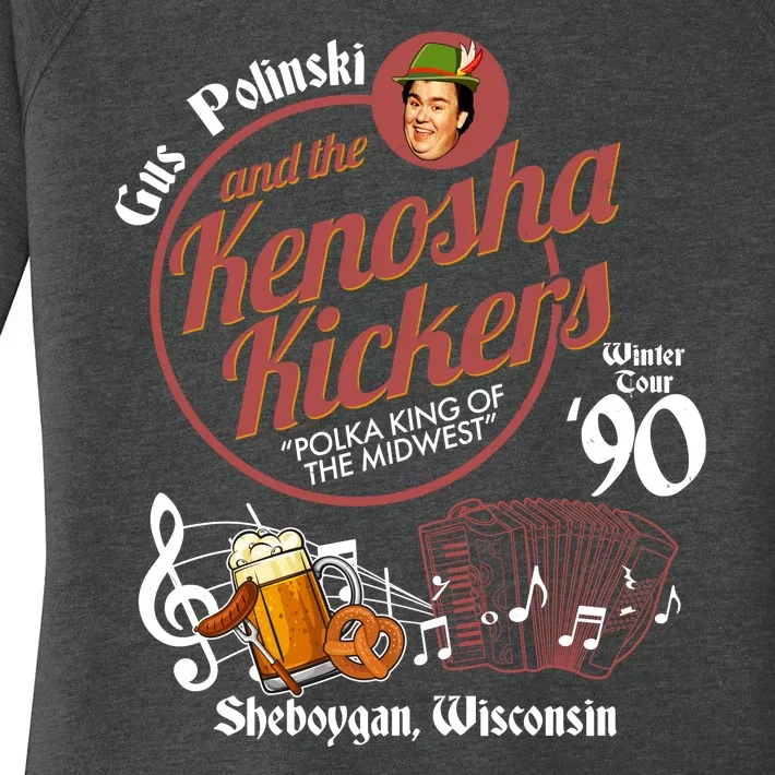 Gus Polinski And The Kenosha Kickers Sheboygan Wisconsin Winter Tour 1990 Women's Perfect Tri Tunic Long Sleeve Shirt