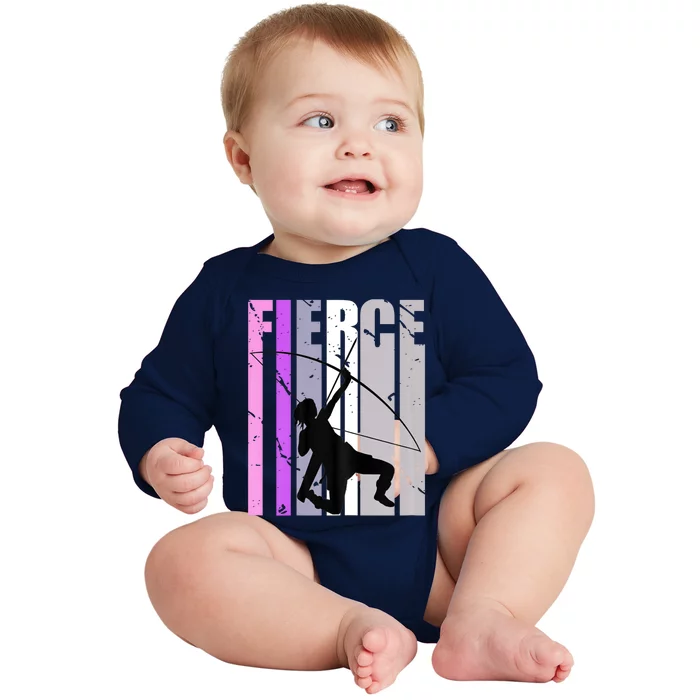 Girls Purple Archery Fierce Birthday Archer Courage Pink Baby Long Sleeve Bodysuit