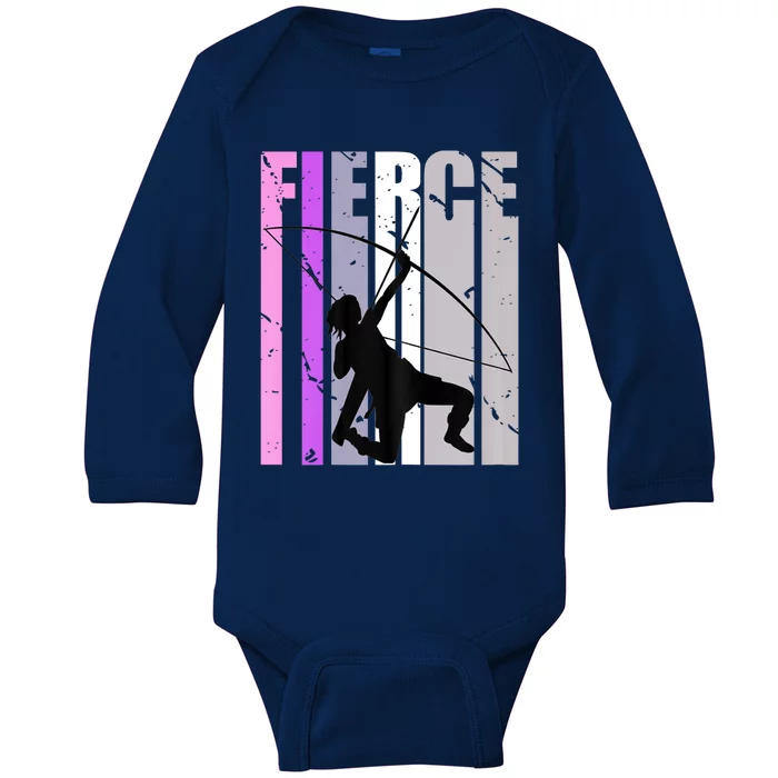 Girls Purple Archery Fierce Birthday Archer Courage Pink Baby Long Sleeve Bodysuit