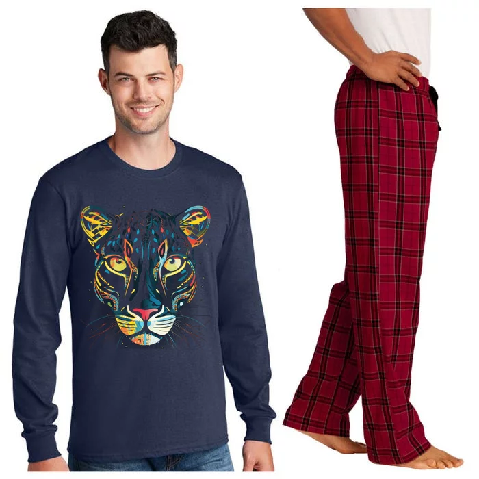 Graffiti Pop Art Of Leopard Animal Graphic Long Sleeve Pajama Set