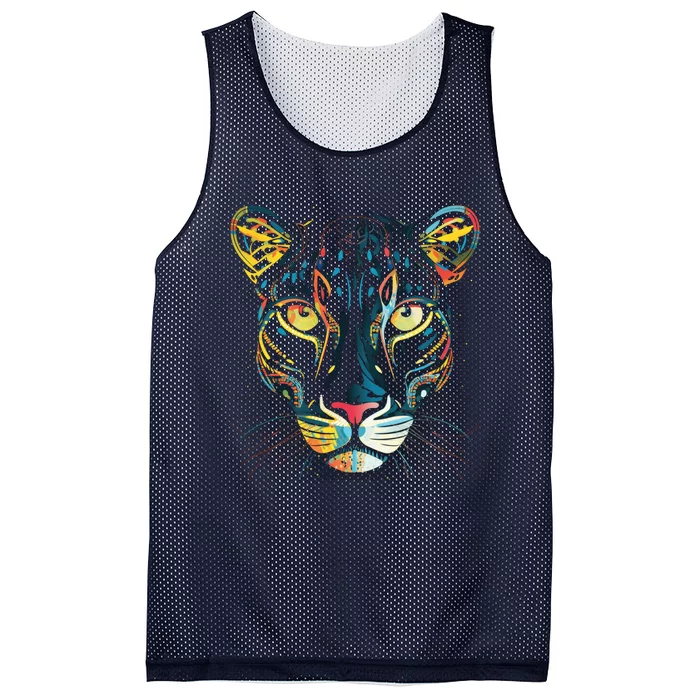 Graffiti Pop Art Of Leopard Animal Graphic Mesh Reversible Basketball Jersey Tank