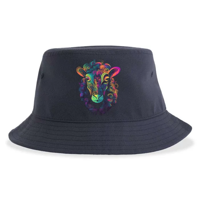 Graffiti Pop Art Of Sheep Animal Graphic Tees For Sustainable Bucket Hat