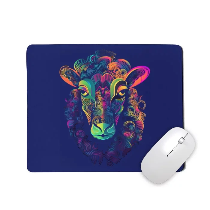 Graffiti Pop Art Of Sheep Animal Graphic Tees For Mousepad