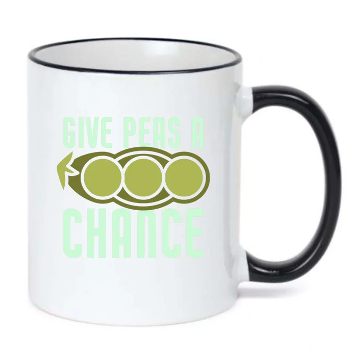 Give Peas A Chance Funny Veggie Veganism Food Cool Gift Black Color Changing Mug