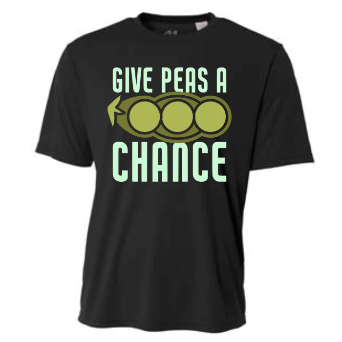 Give Peas A Chance Funny Veggie Veganism Food Cool Gift Cooling Performance Crew T-Shirt