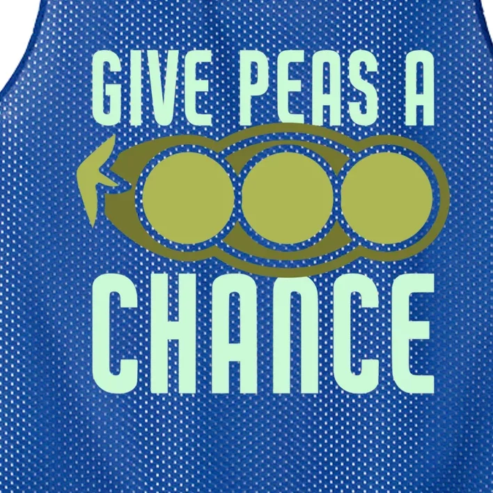 Give Peas A Chance Funny Veggie Veganism Food Cool Gift Mesh Reversible Basketball Jersey Tank