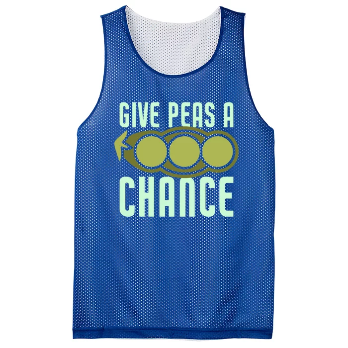 Give Peas A Chance Funny Veggie Veganism Food Cool Gift Mesh Reversible Basketball Jersey Tank