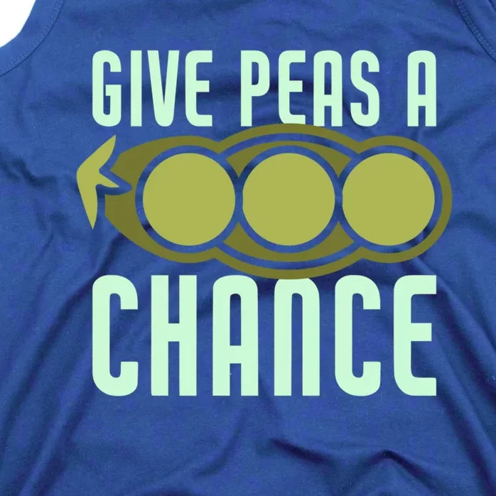 Give Peas A Chance Funny Veggie Veganism Food Cool Gift Tank Top