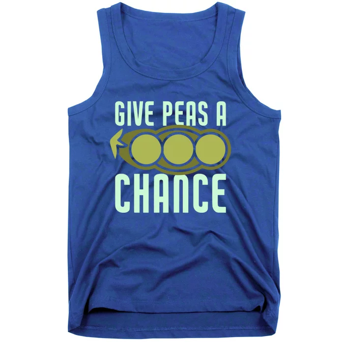 Give Peas A Chance Funny Veggie Veganism Food Cool Gift Tank Top