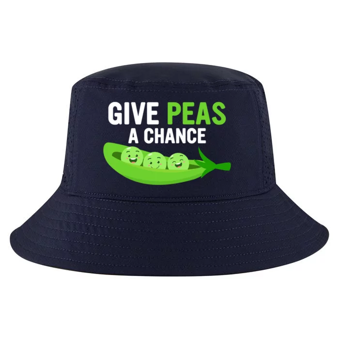 Give Peas A Chance Funny Veganism Veggie Funny Gift Cool Comfort Performance Bucket Hat